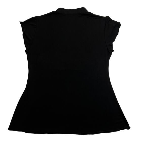 Noel Asmar V-Neck Short Sleeve Top Size Medium Stretch Uniform Minimalist Office - Picture 2 of 7